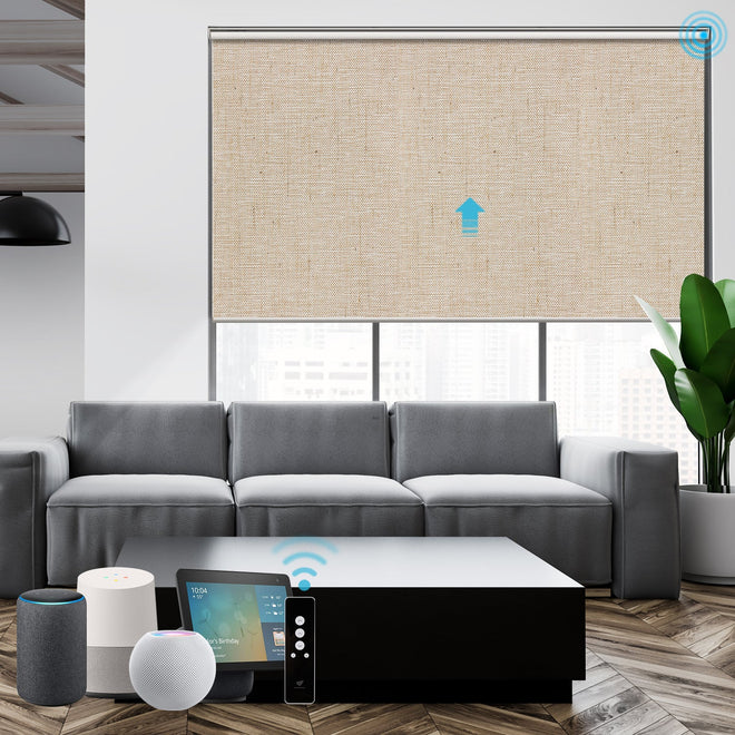 Linen Roller Shades 100% Blackout Light Filtering