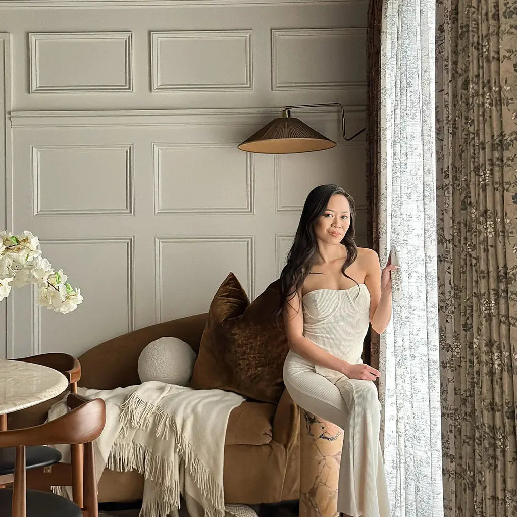 Sara Le Print Linen Drapery Pleated