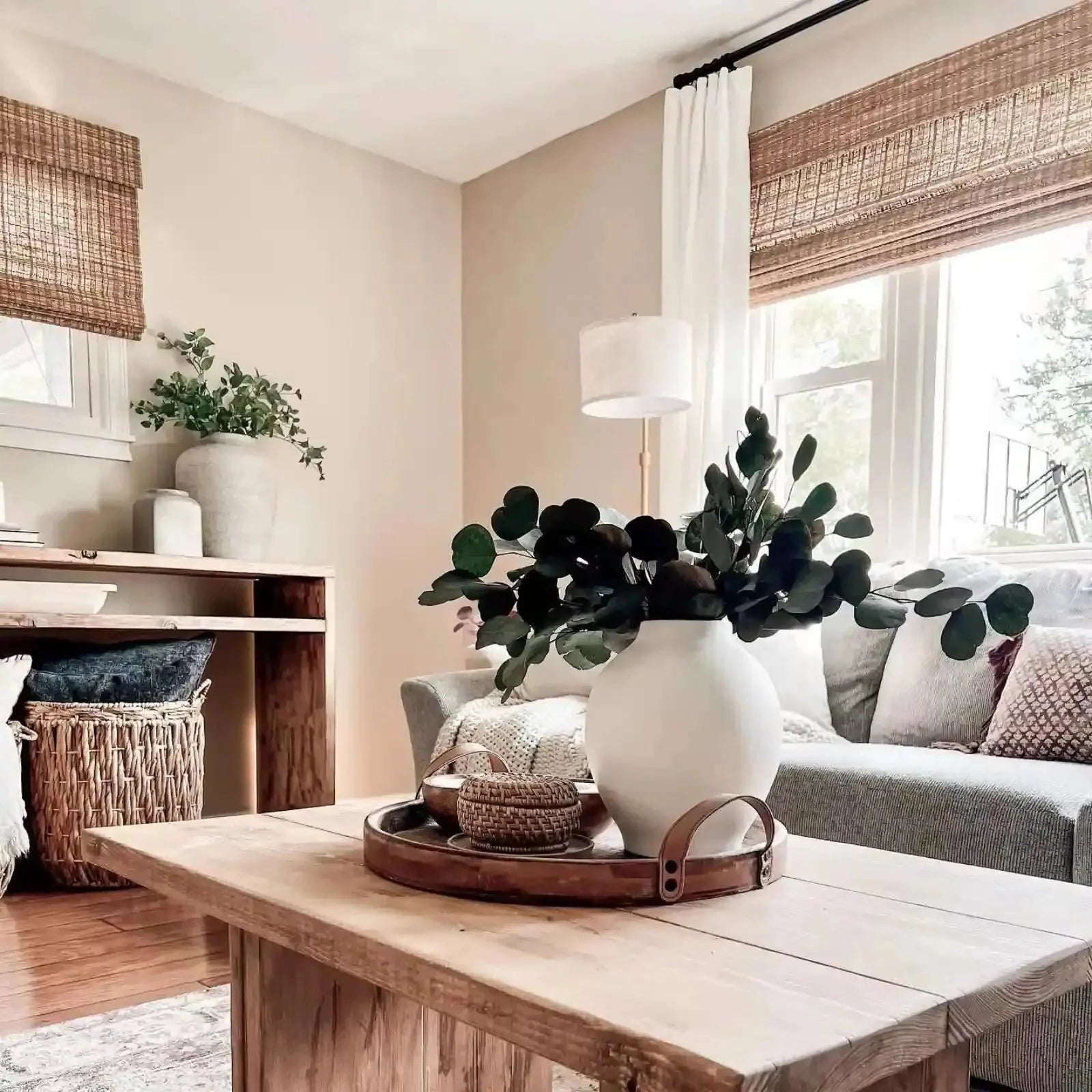 Natural Jute Bamboo Woven Shade - Cinnamon