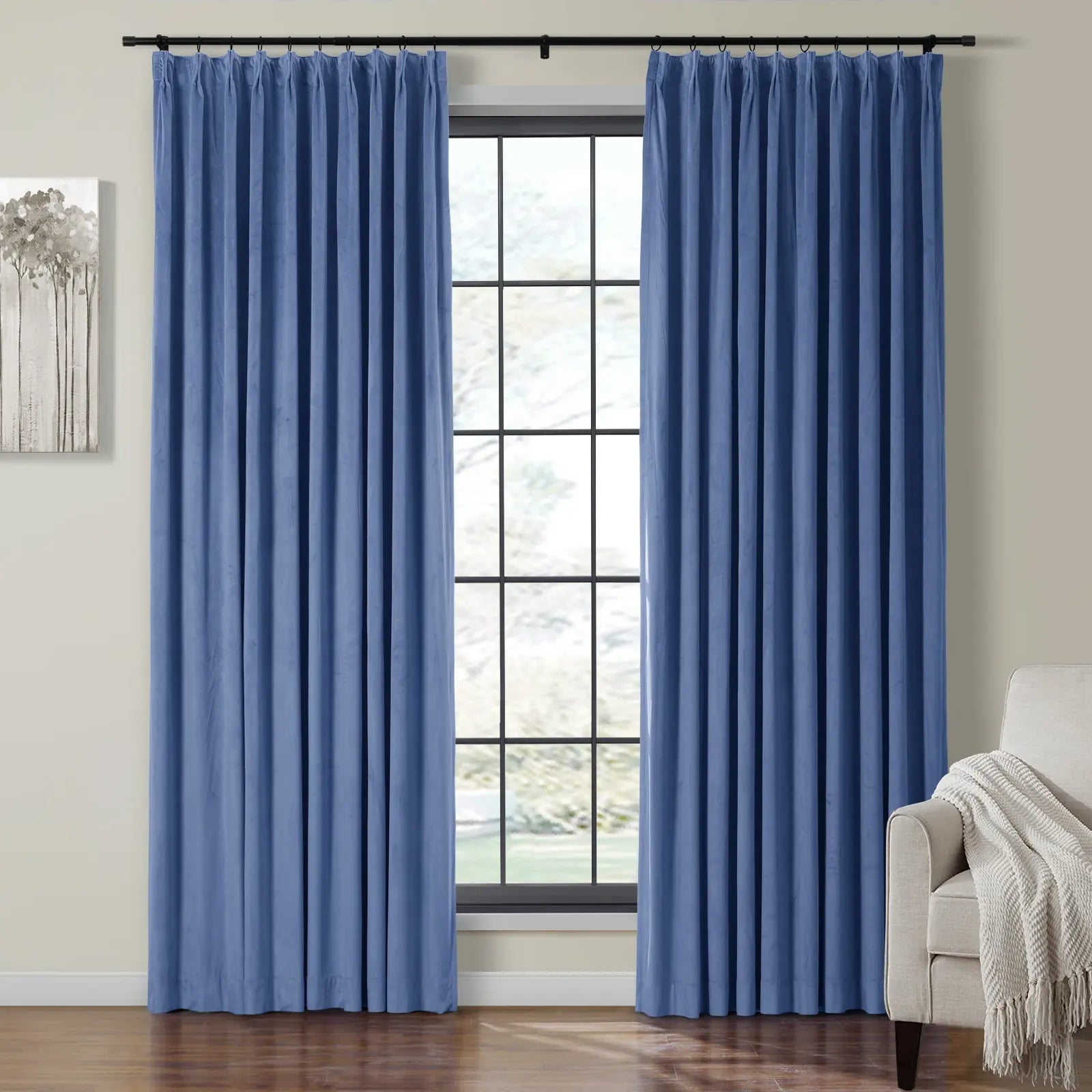 Birkin Velvet Curtain Pleated