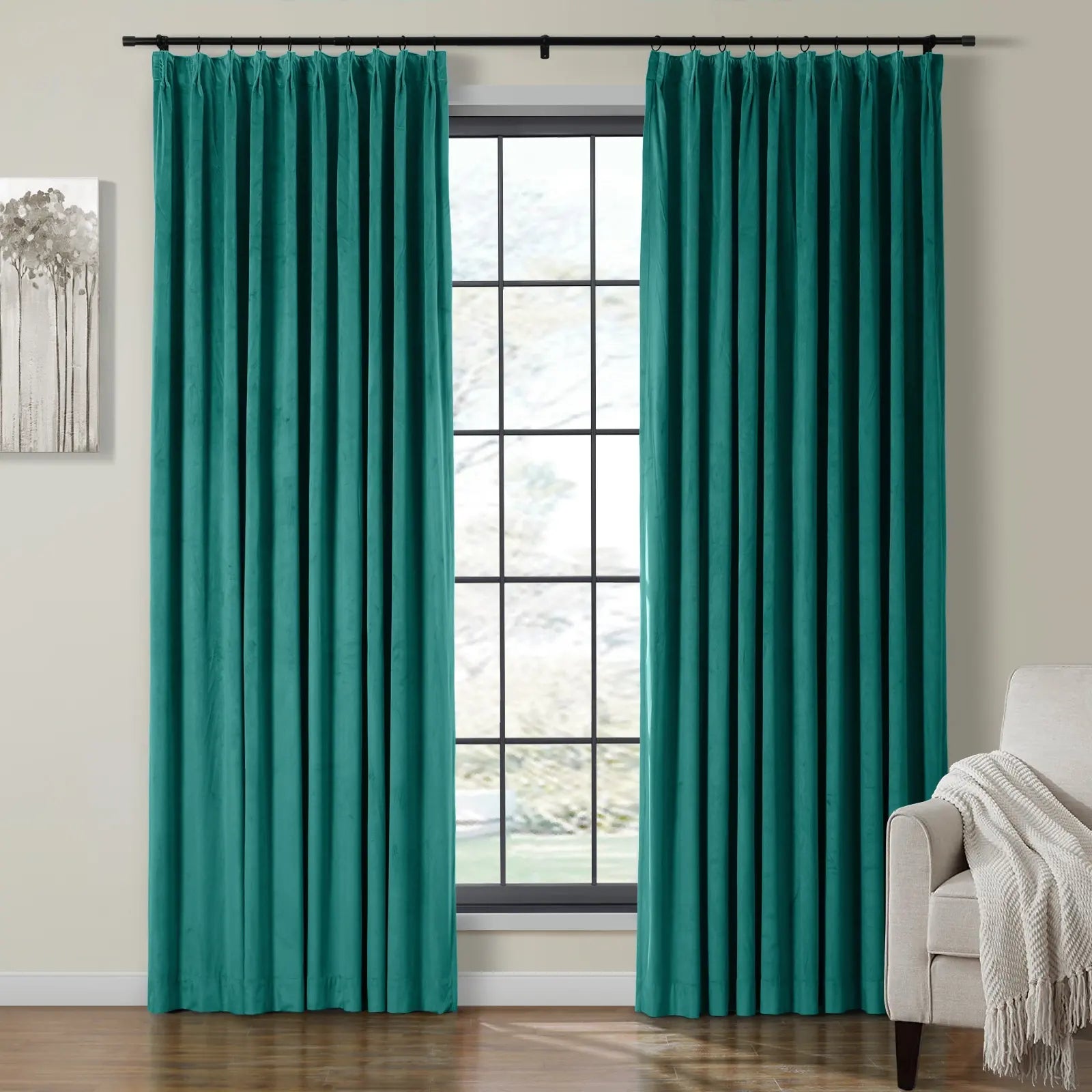 Birkin Velvet Curtain Pleated