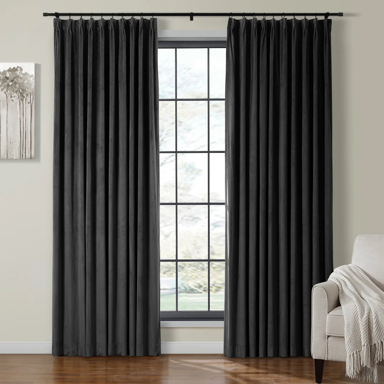 Birkin Velvet Curtain Pleated