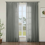 Liz Linen Curtains with Border Trim (Sold per Pair)