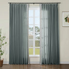 Liz Linen Curtains with Border Trim (Sold per Pair)