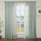 Liz Linen Curtains with Border Trim (Sold per Pair)