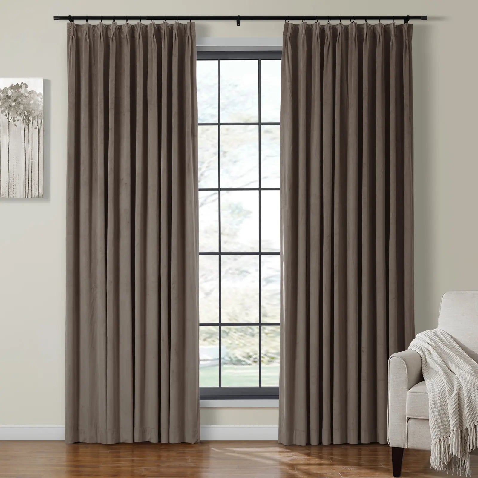 Birkin Velvet Curtain Pleated