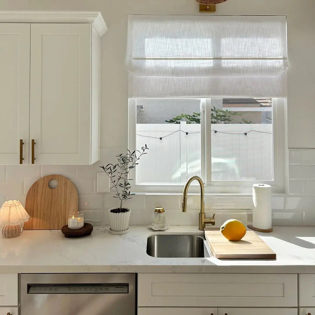 Liz Linen Roman Shade Cordless