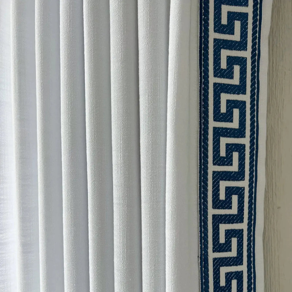 Liz Linen Curtains with Border Trim (Sold per Pair)