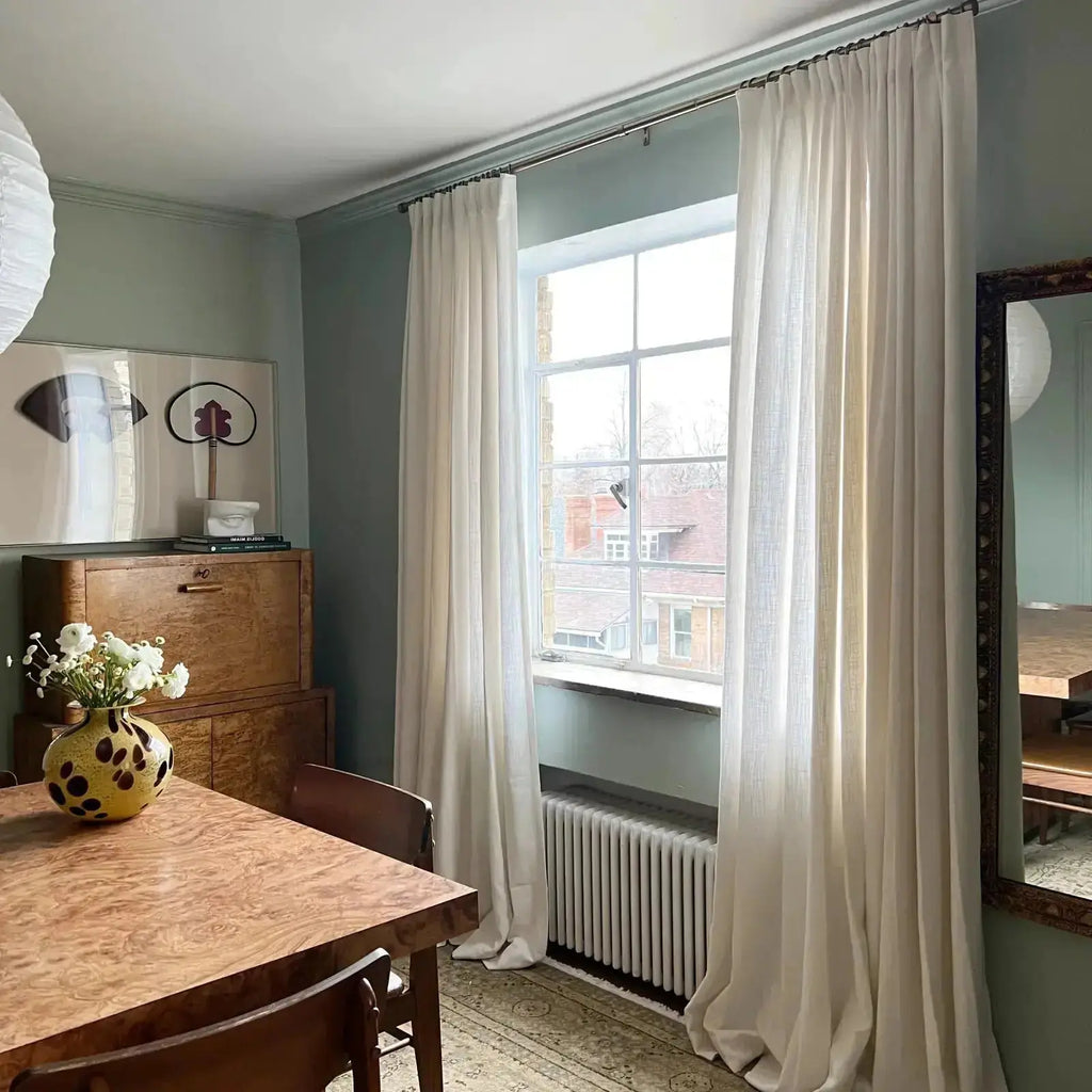 Liz Linen Pinch Pleat Ready Made Curtain with Blackout Thermal Lining