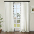 Liz Linen Curtains with Border Trim (Sold per Pair)