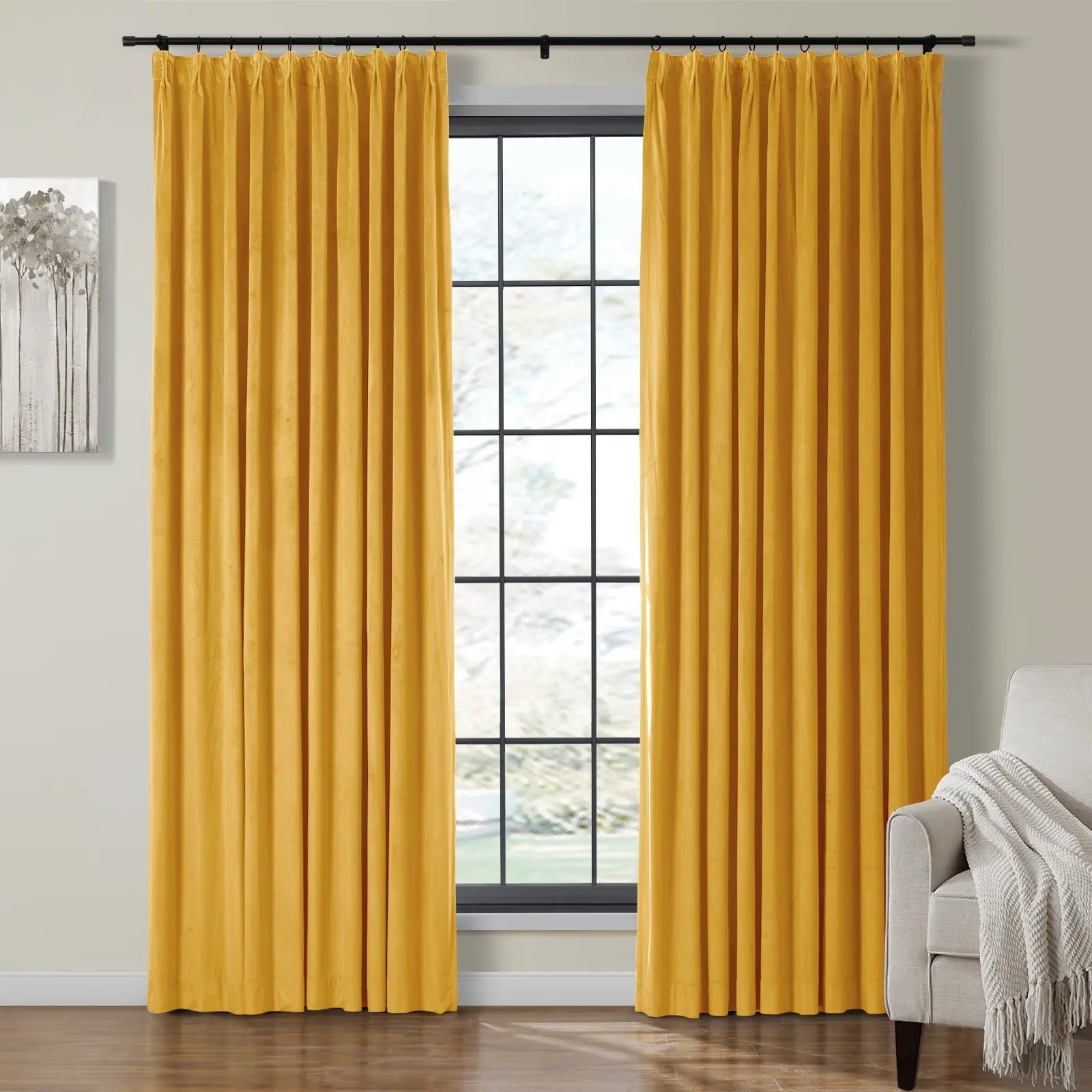Birkin Velvet Curtain Pleated