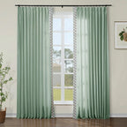 Liz Linen Curtains with Border Trim (Sold per Pair)