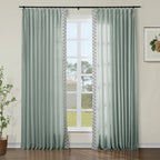 Liz Linen Curtains with Border Trim (Sold per Pair)