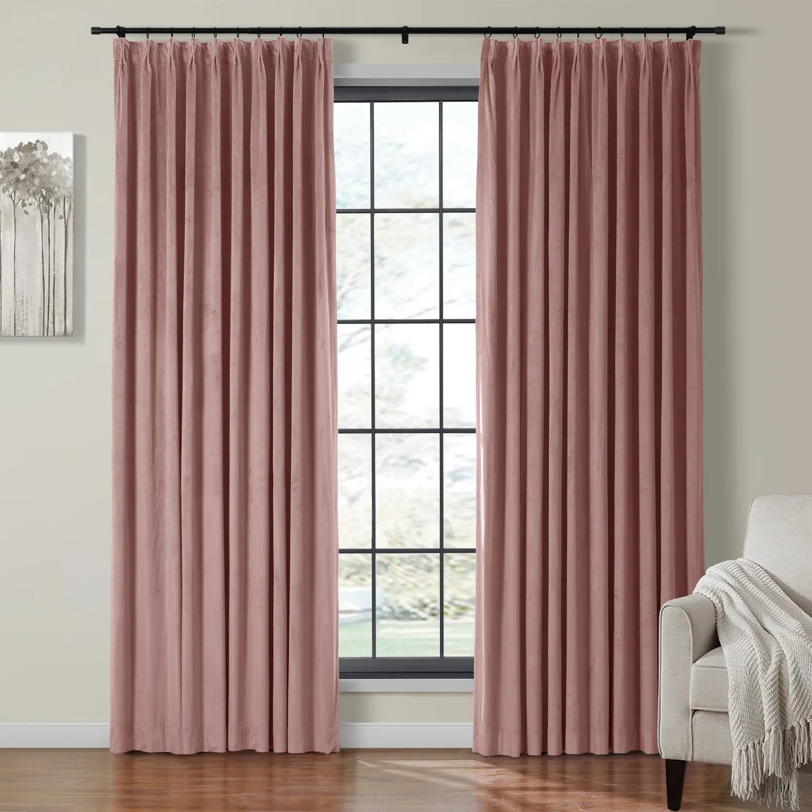 Birkin Velvet Curtain Pleated