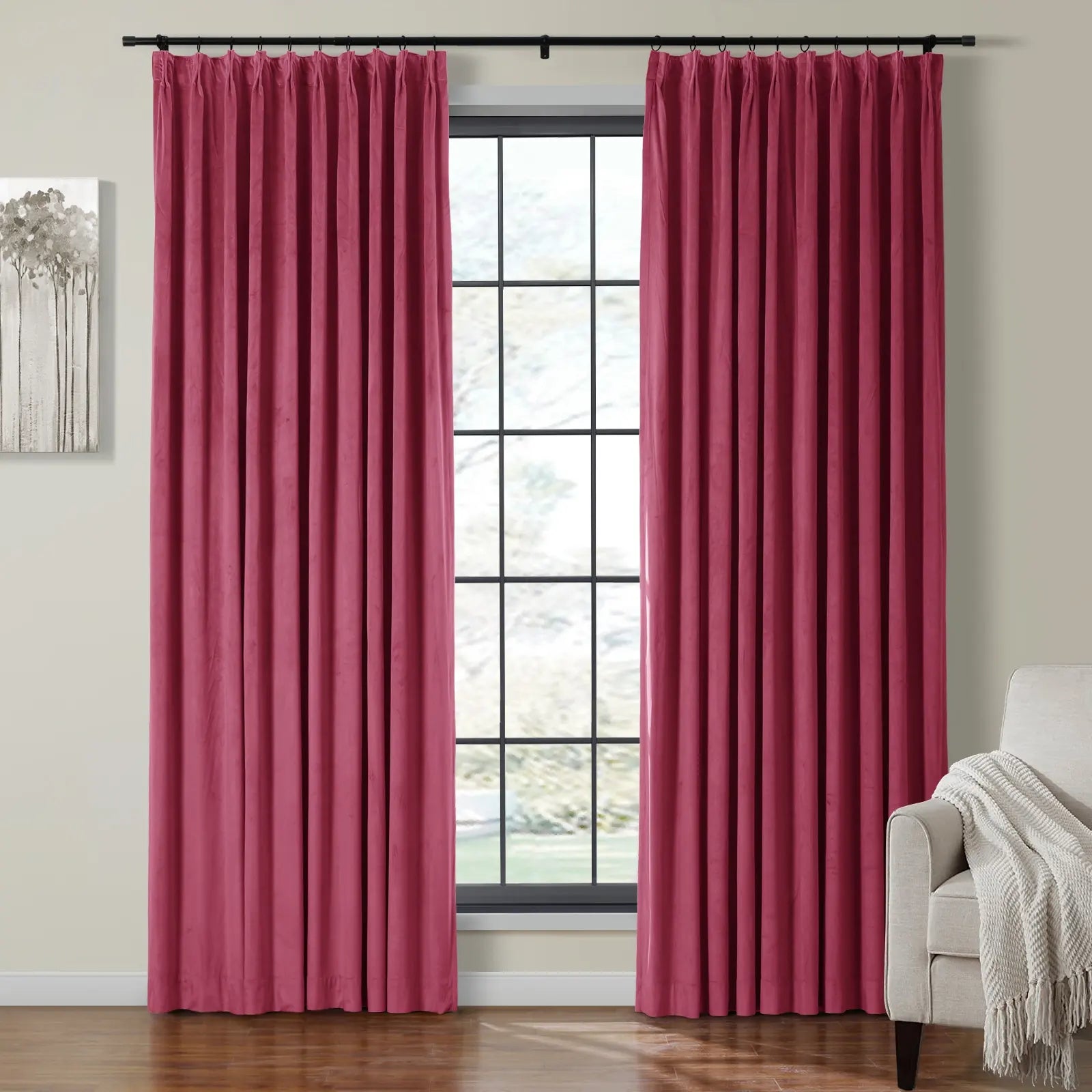 Birkin Velvet Curtain Pleated