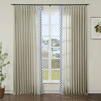 Liz Linen Curtains with Border Trim (Sold per Pair)