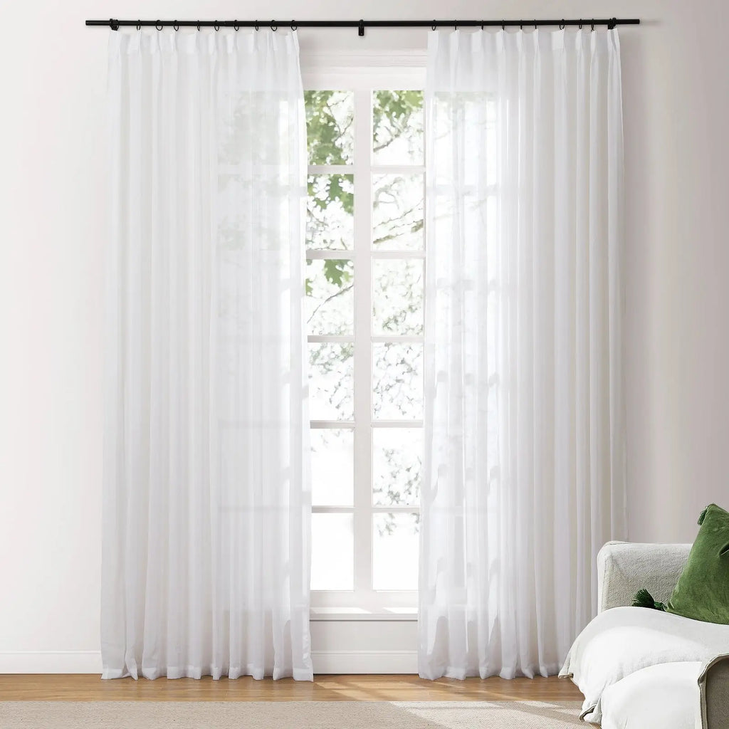 Scandina Solid Voile Sheer Curtain Pleated