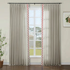 Liz Linen Curtains with Border Trim (Sold per Pair)