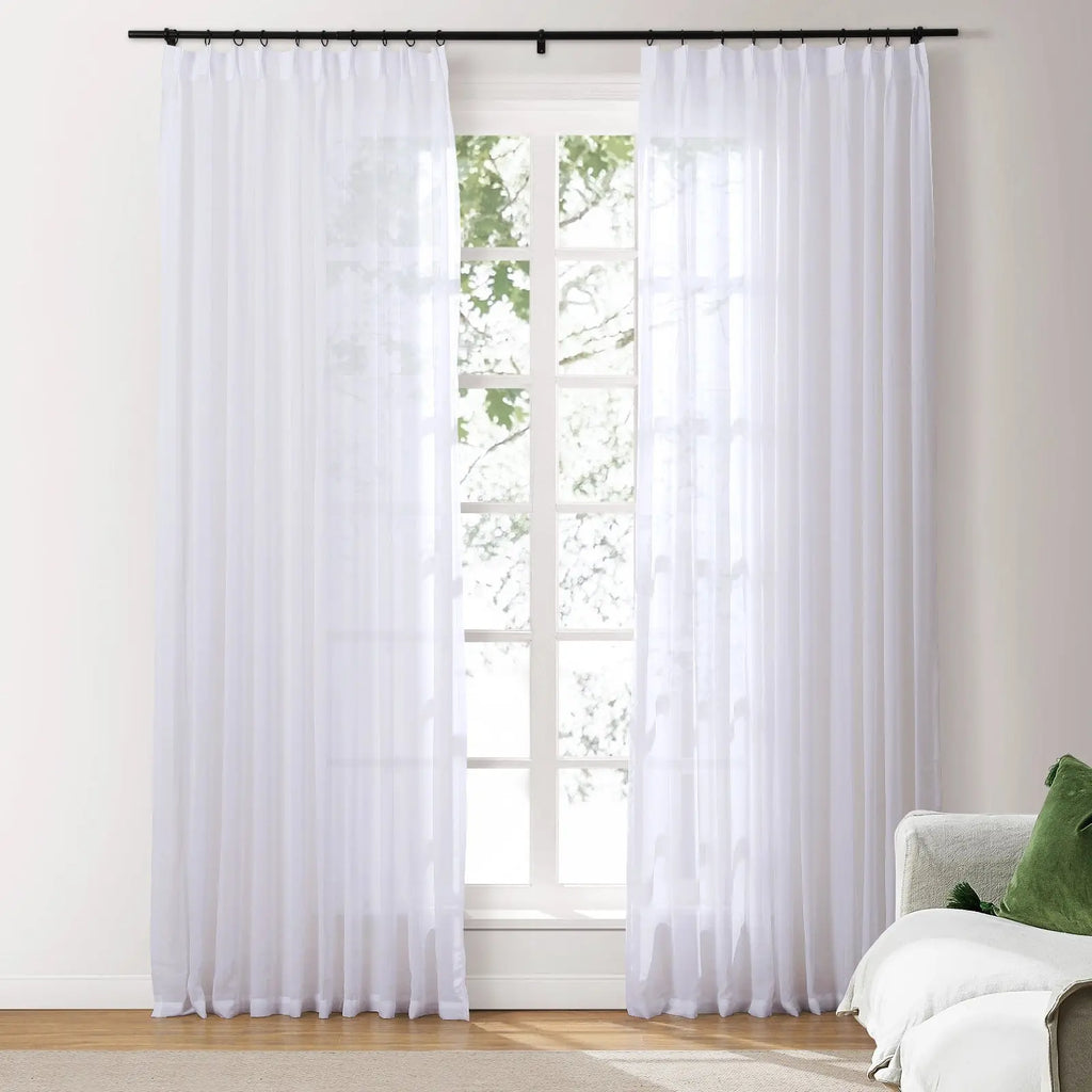 Scandina Solid Voile Sheer Curtain Pleated