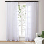 Scandina Solid Voile Sheer Curtain Pleated