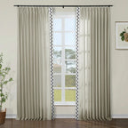 Liz Linen Curtains with Border Trim (Sold per Pair)