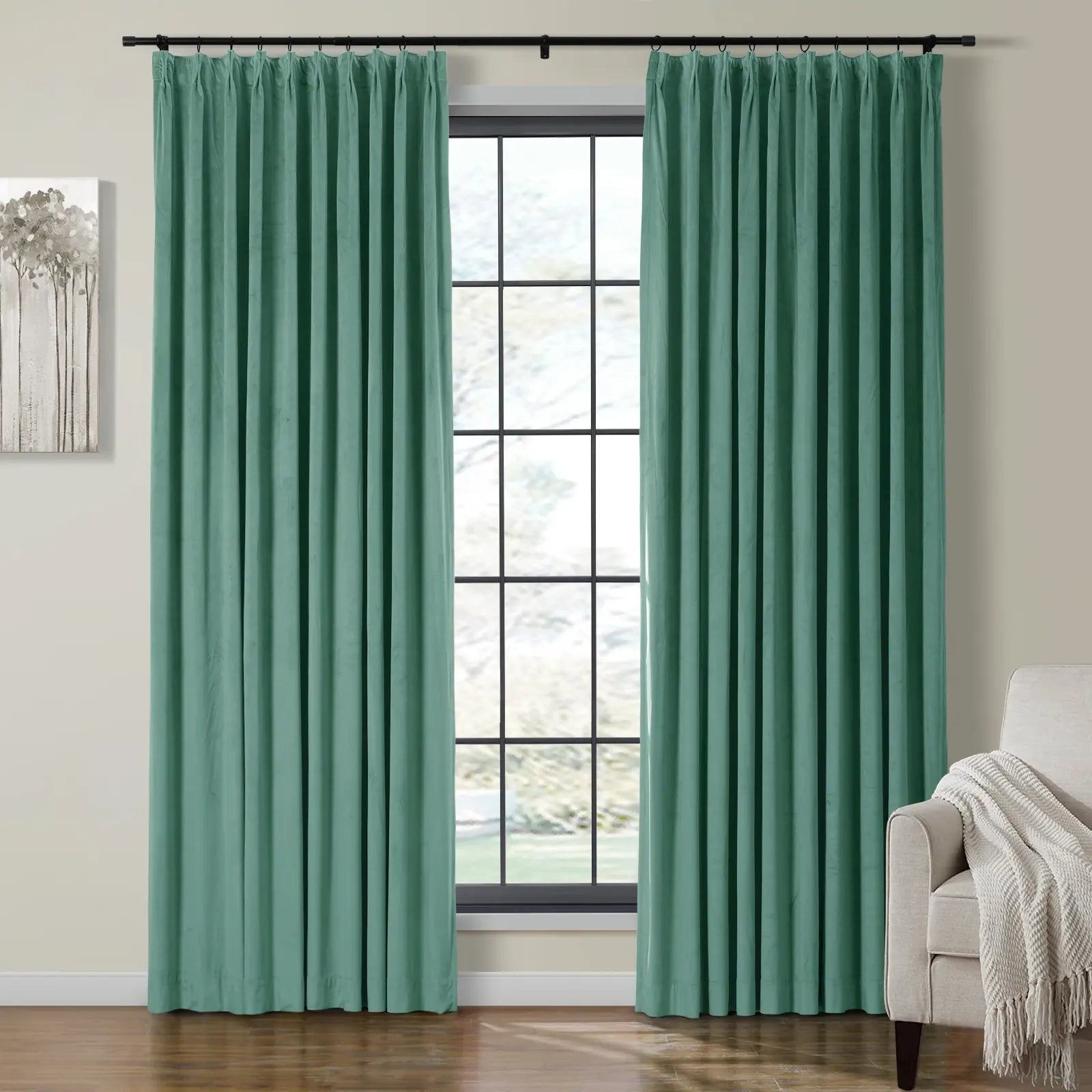 Birkin Velvet Curtain Pleated