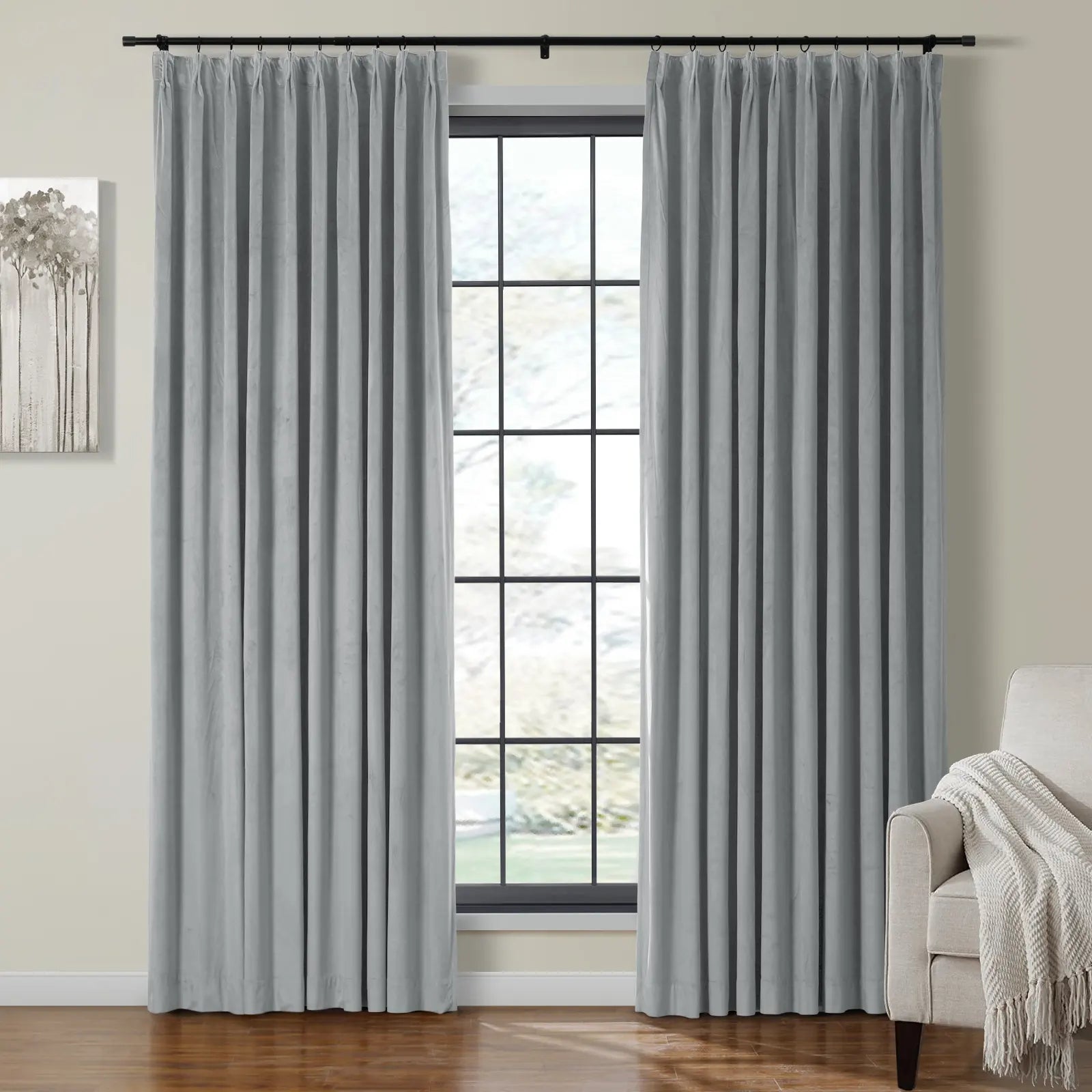Birkin Velvet Curtain Pleated