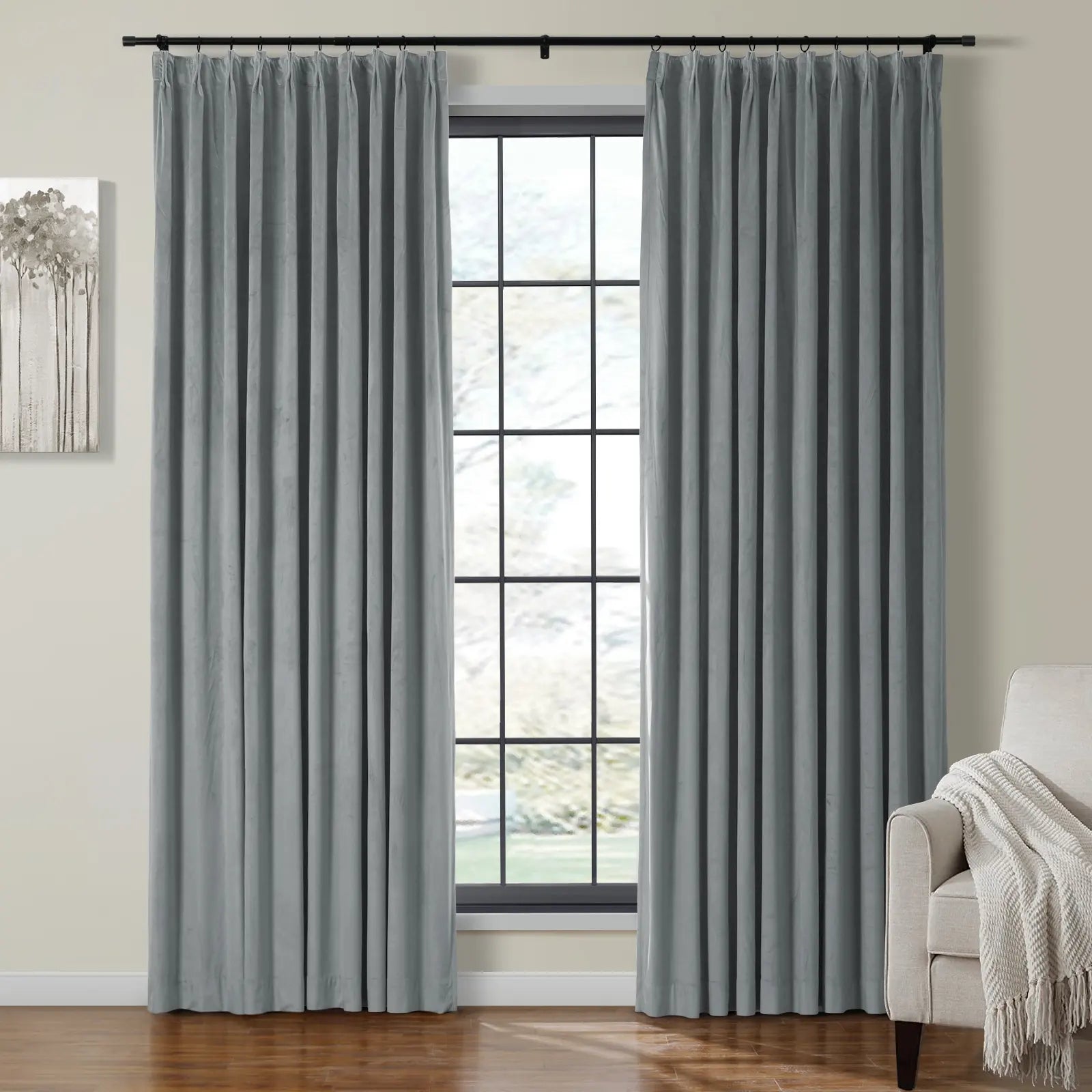 Birkin Velvet Curtain Pleated