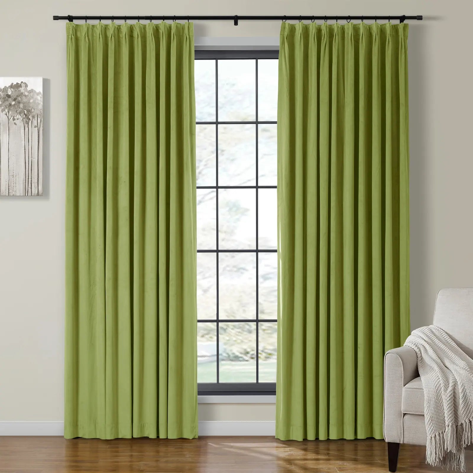 Birkin Velvet Curtain Pleated