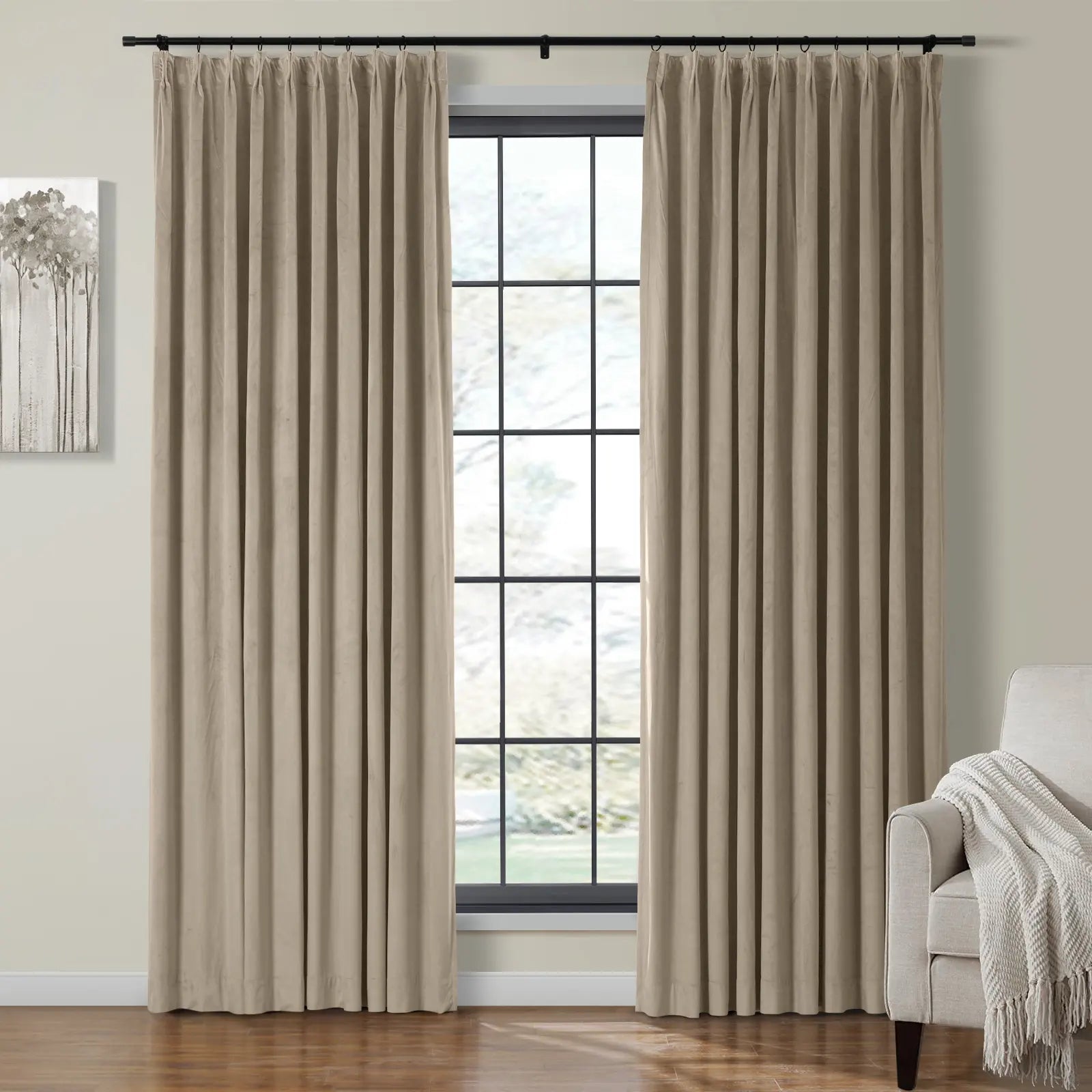 Birkin Velvet Curtain Pleated