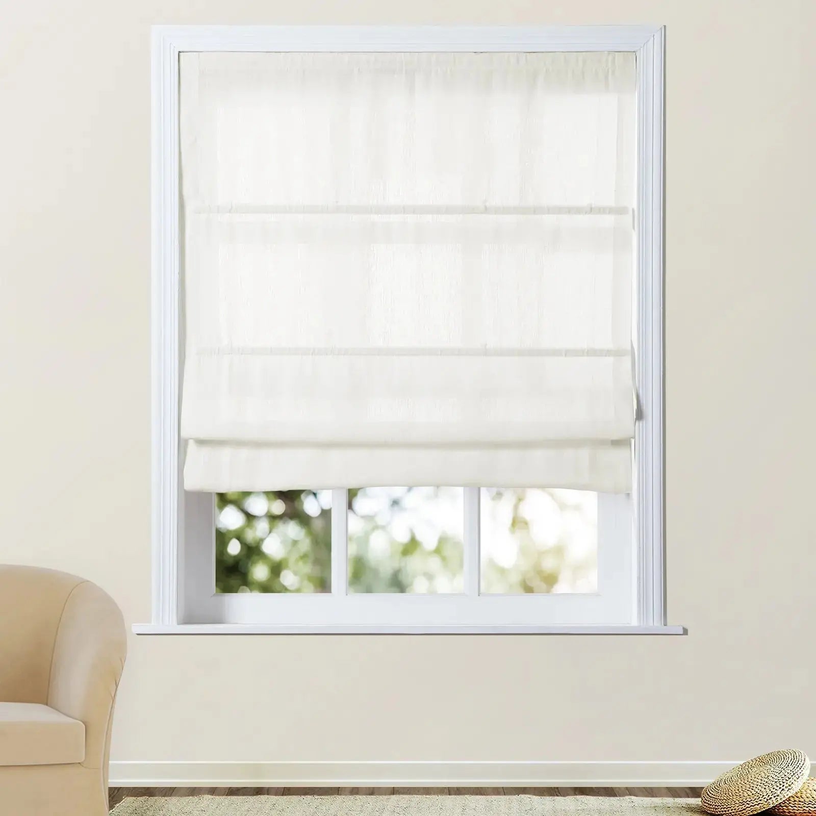 Patti Belgian Linen Roman Shade Cordless