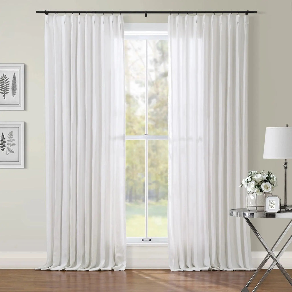 Patti Premium 100% Belgian Flax Linen Curtain Pleated