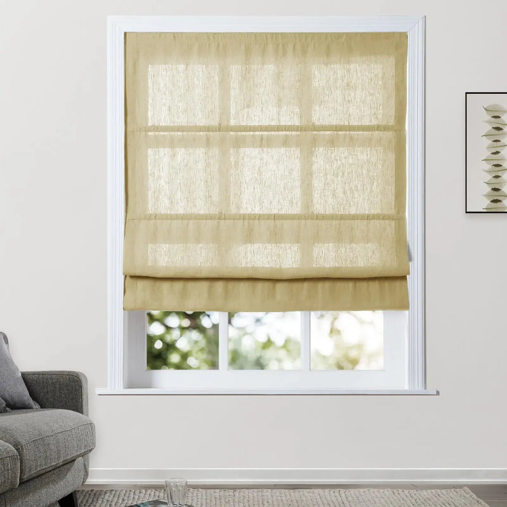 Patti Belgian Linen Roman Shade Cordless