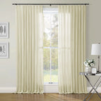 Patti Premium 100% Belgian Flax Linen Curtain Pleated