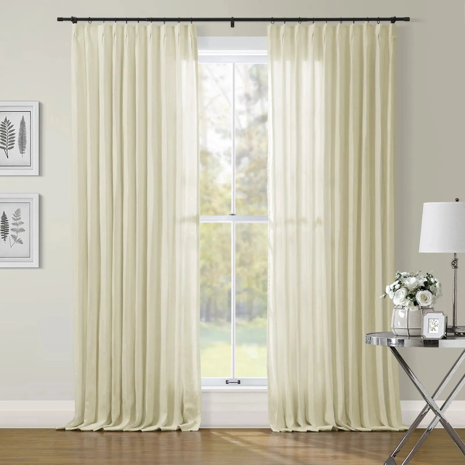 Patti Premium 100% Belgian Flax Linen Curtain Pleated