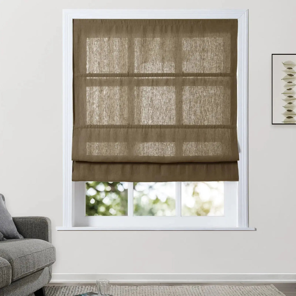 Patti Belgian Linen Roman Shade Cordless