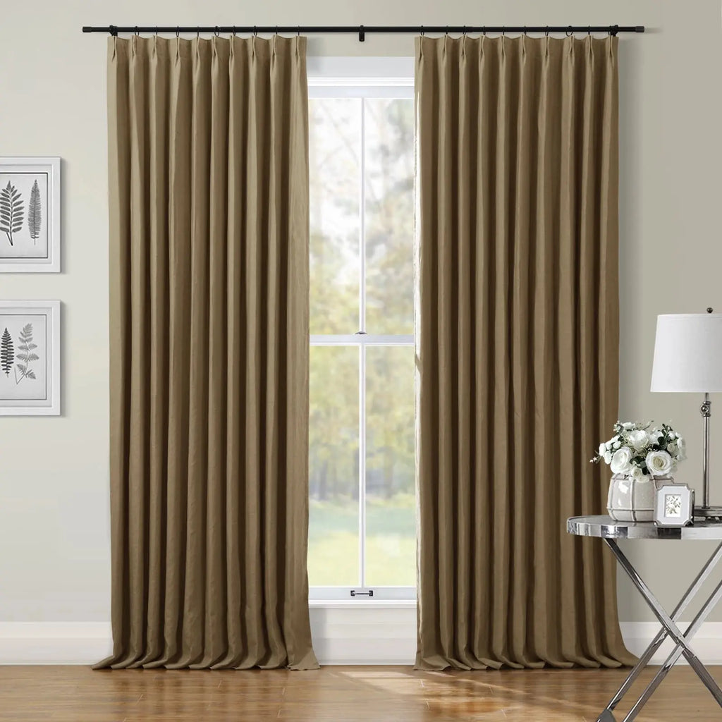 Patti Premium 100% Belgian Flax Linen Curtain Pleated