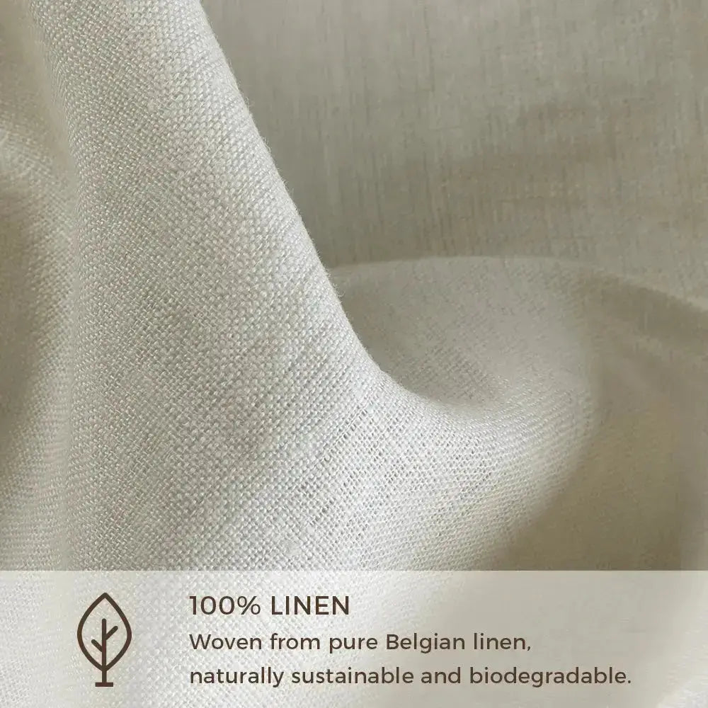 Patti Premium 100% Belgian Flax Linen Curtain Pleated