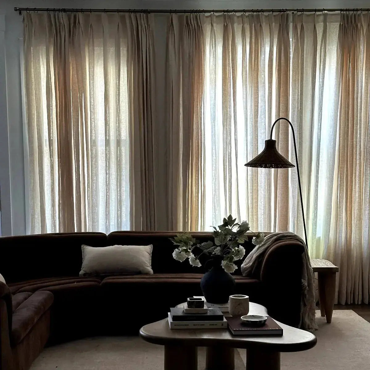 Patti Premium 100% Belgian Flax Linen Curtain Pleated