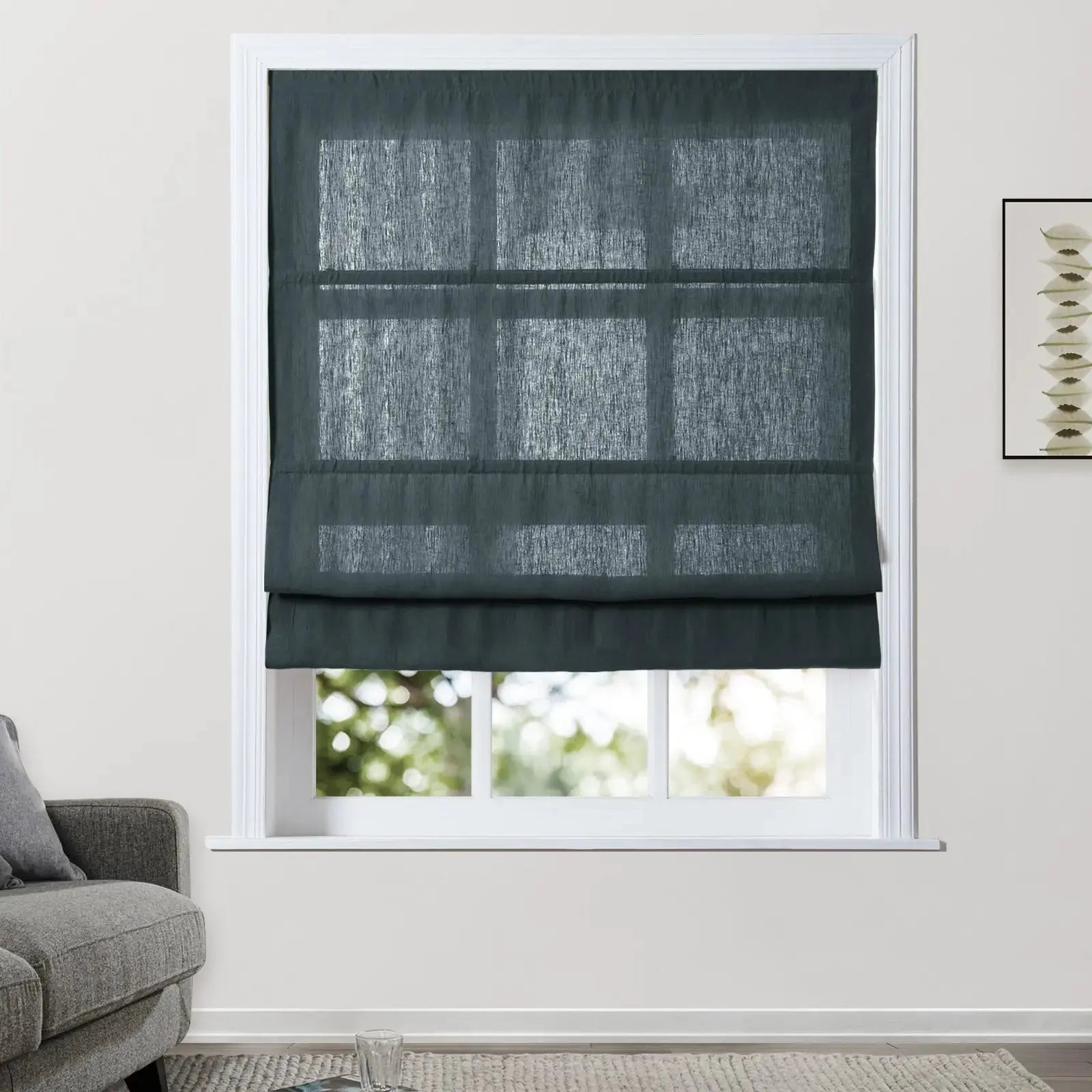 Patti Belgian Linen Roman Shade Cordless