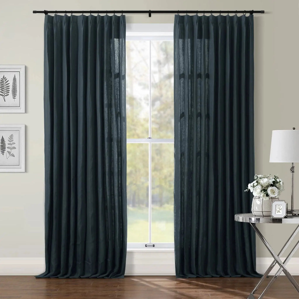 Patti Premium 100% Belgian Flax Linen Curtain Pleated