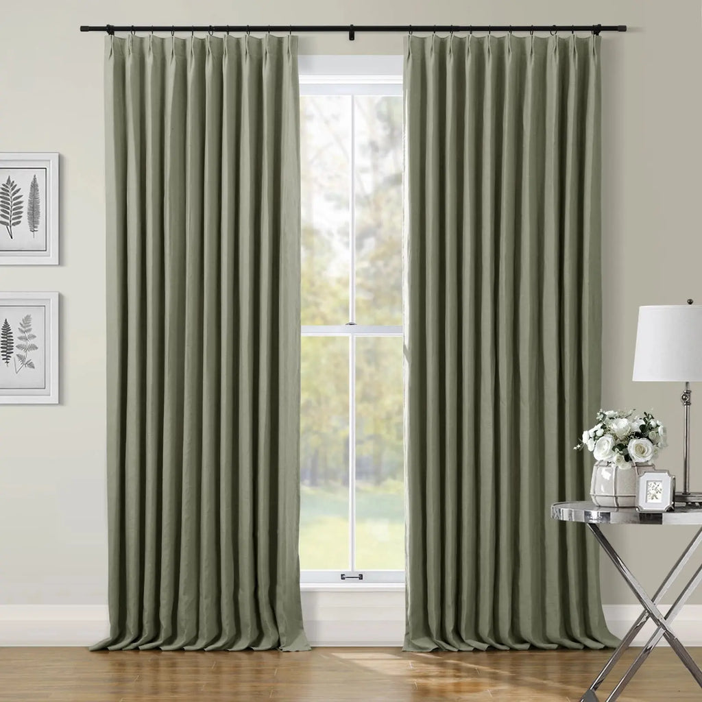 Patti Premium 100% Belgian Flax Linen Curtain Pleated