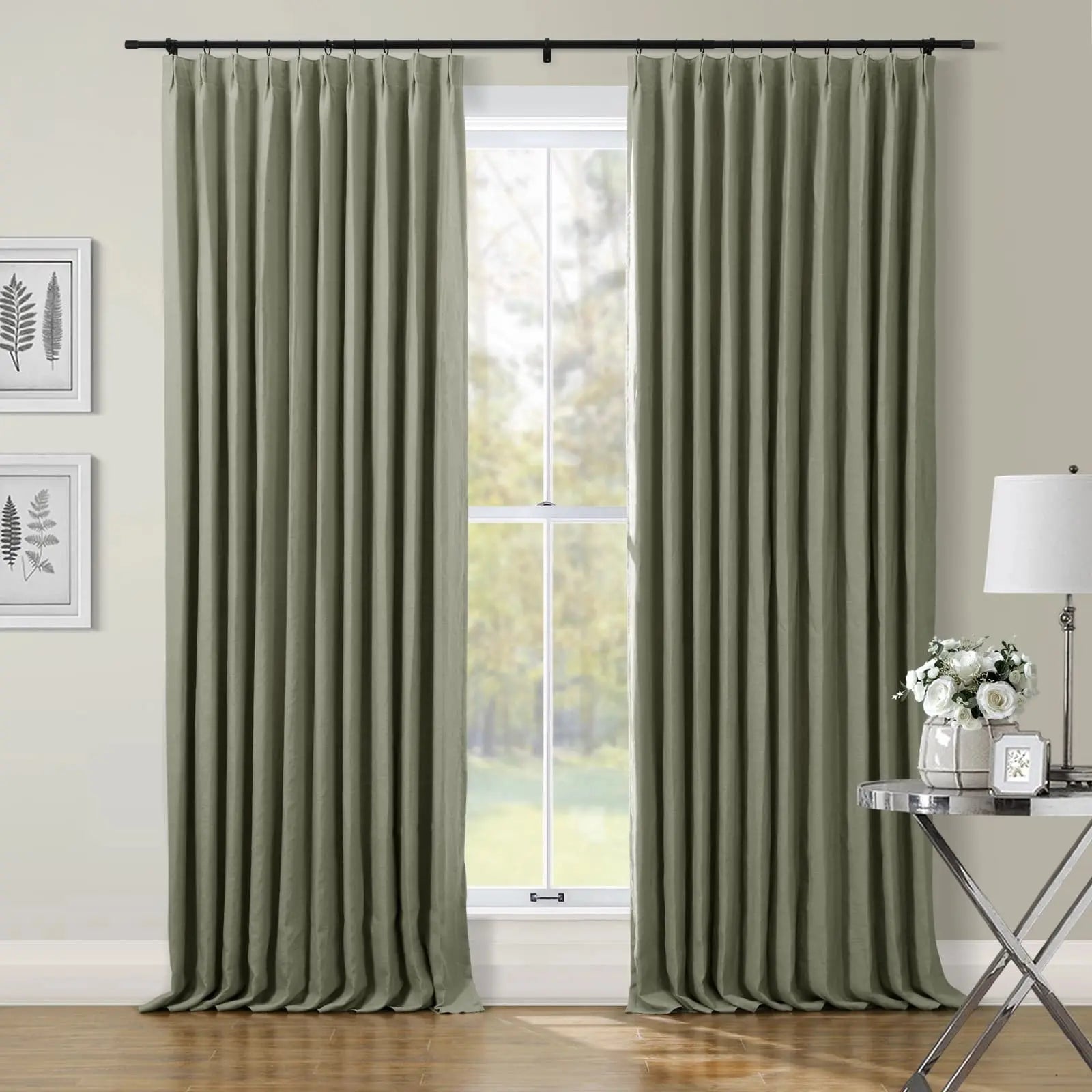 Patti Premium 100% Belgian Flax Linen Curtain Pleated