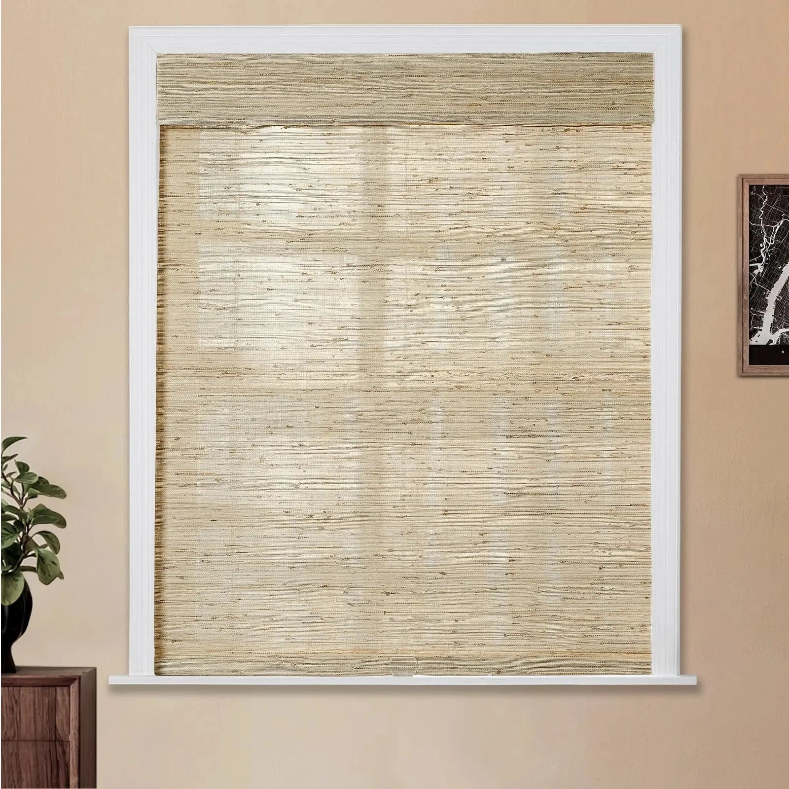 Natural Ramie Bamboo Woven Shade - Beige