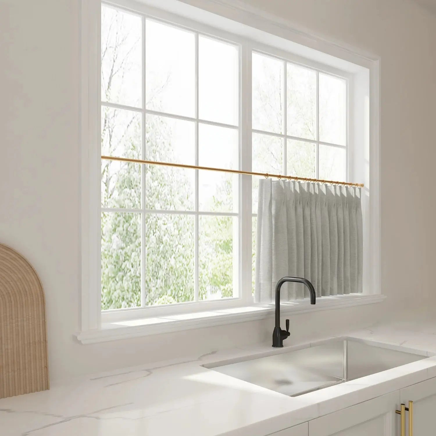 Liz Linen Pleated Cafe Curtains