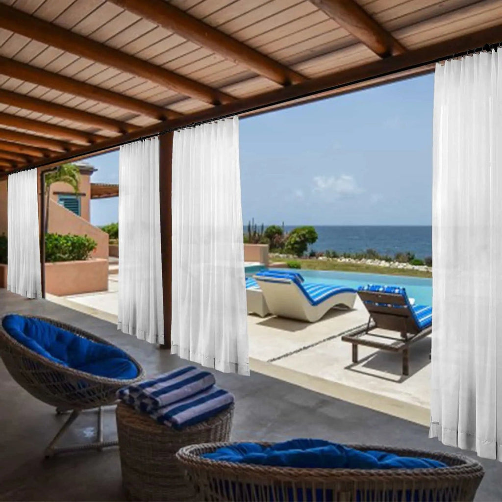 Scandina Solid Voile Sheer Curtain Pleated