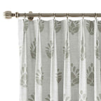 Stefana Silber Print Linen Blend Curtain Drapery Pleated