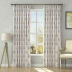 Stefana Silber Print Linen Blend Curtain Drapery Pleated