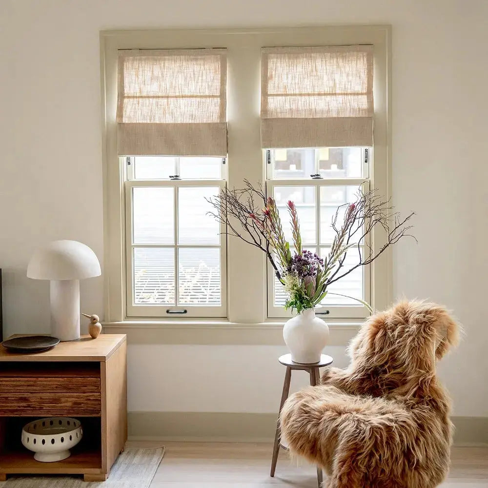 Liz Linen Roman Shade Cordless