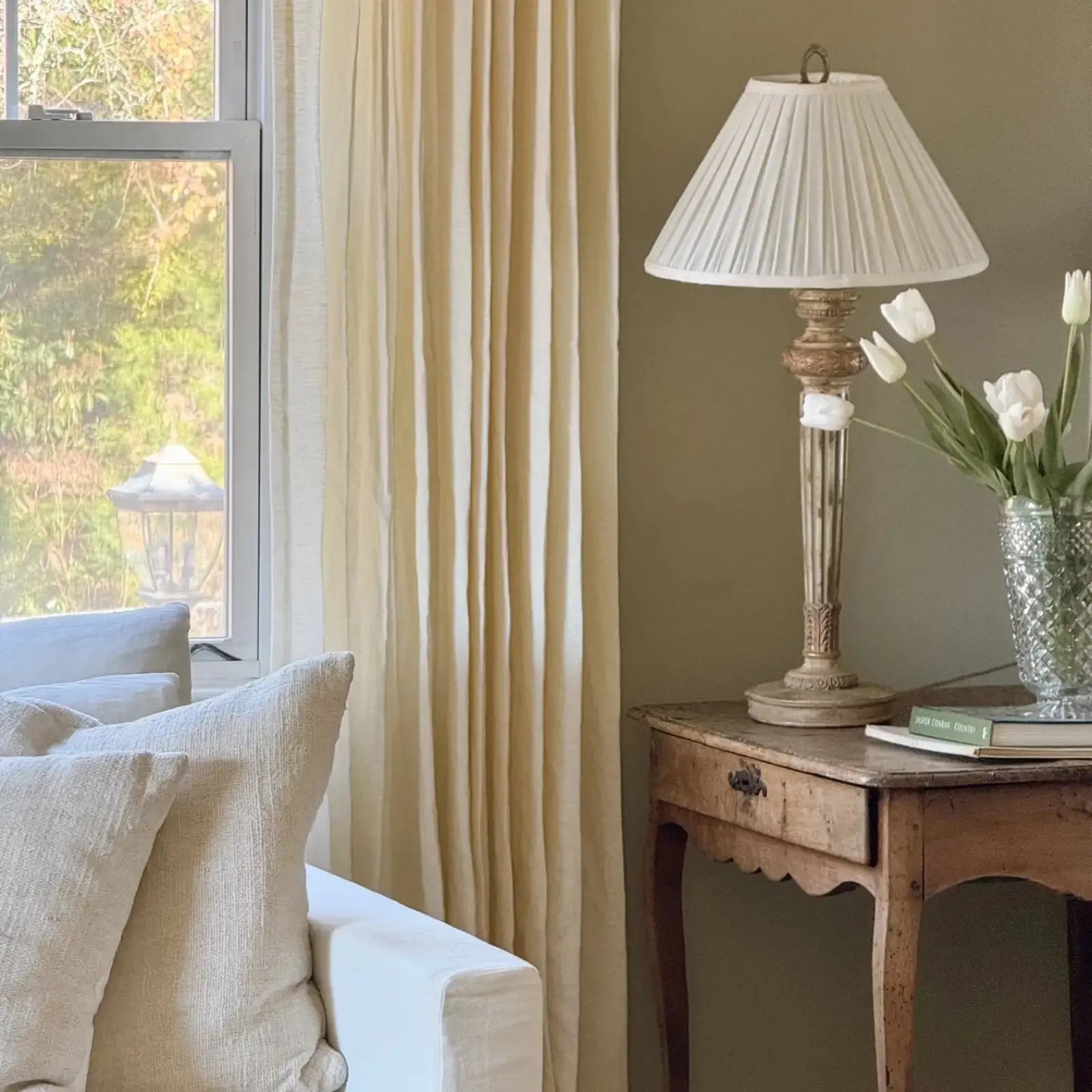 Patti Premium 100% Belgian Flax Linen Curtain Pleated